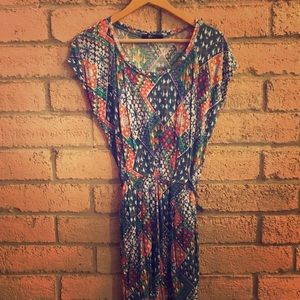 Patterned Boho Cotton Dress Size M